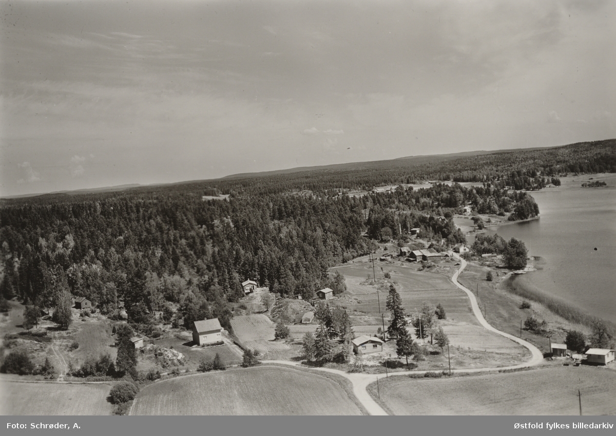 Flyfoto fra Lindbo i  Moss  26. juni 1959.