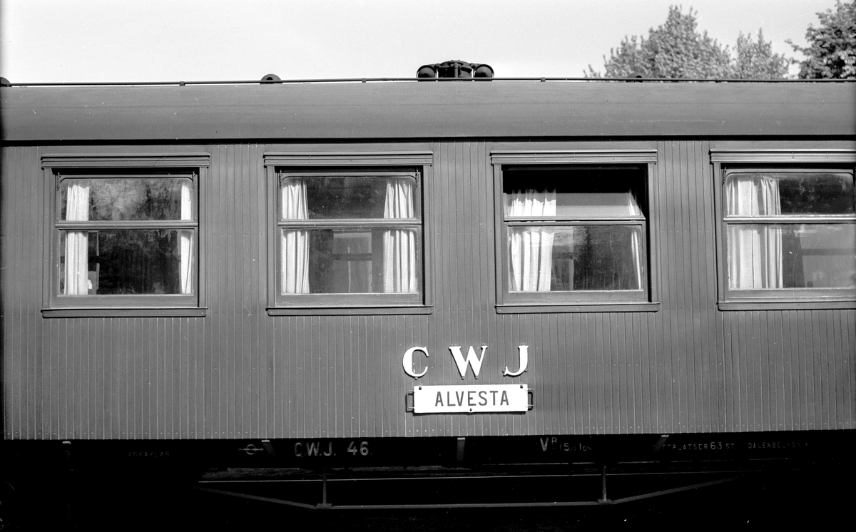 Karlskrona - Växjö Järnväg, CWJ vagn med texten Alvesta.
Förstatligandet av WAJ och CWJ.