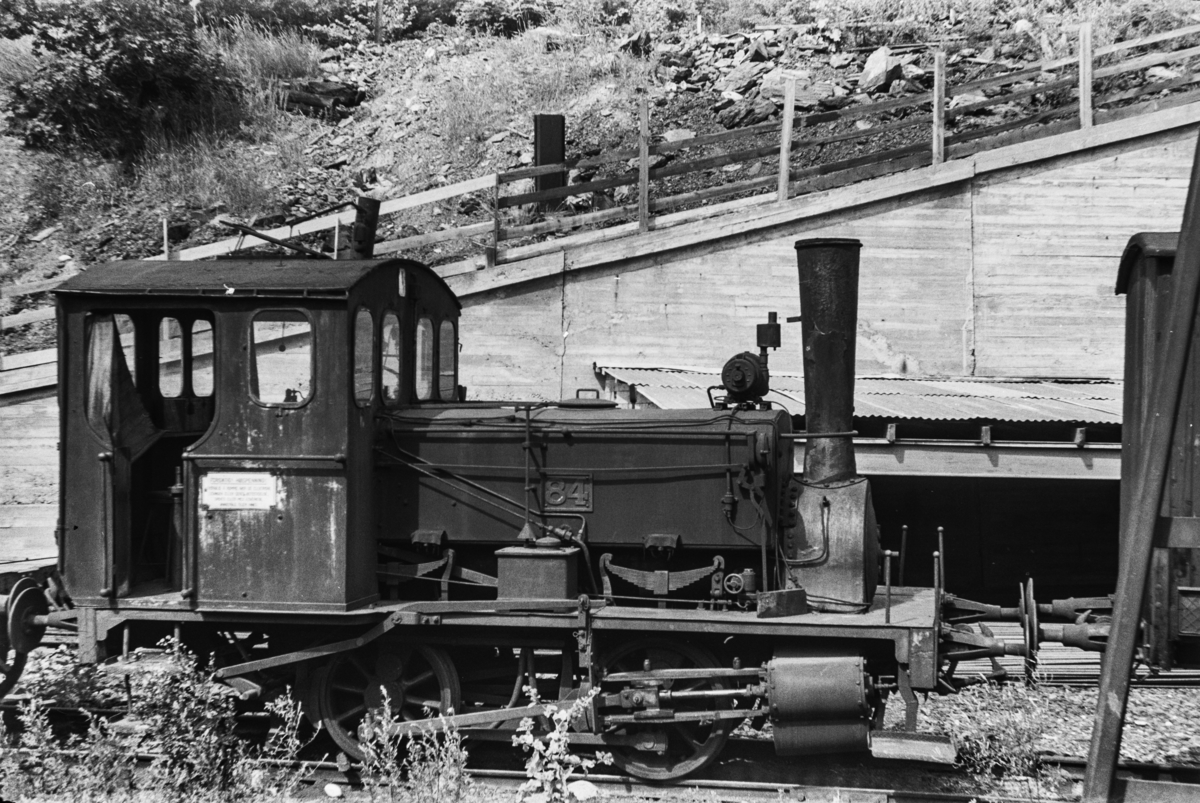 Hensatt damplokomotiv type 7a nr. 84 i Lodalen i Oslo.