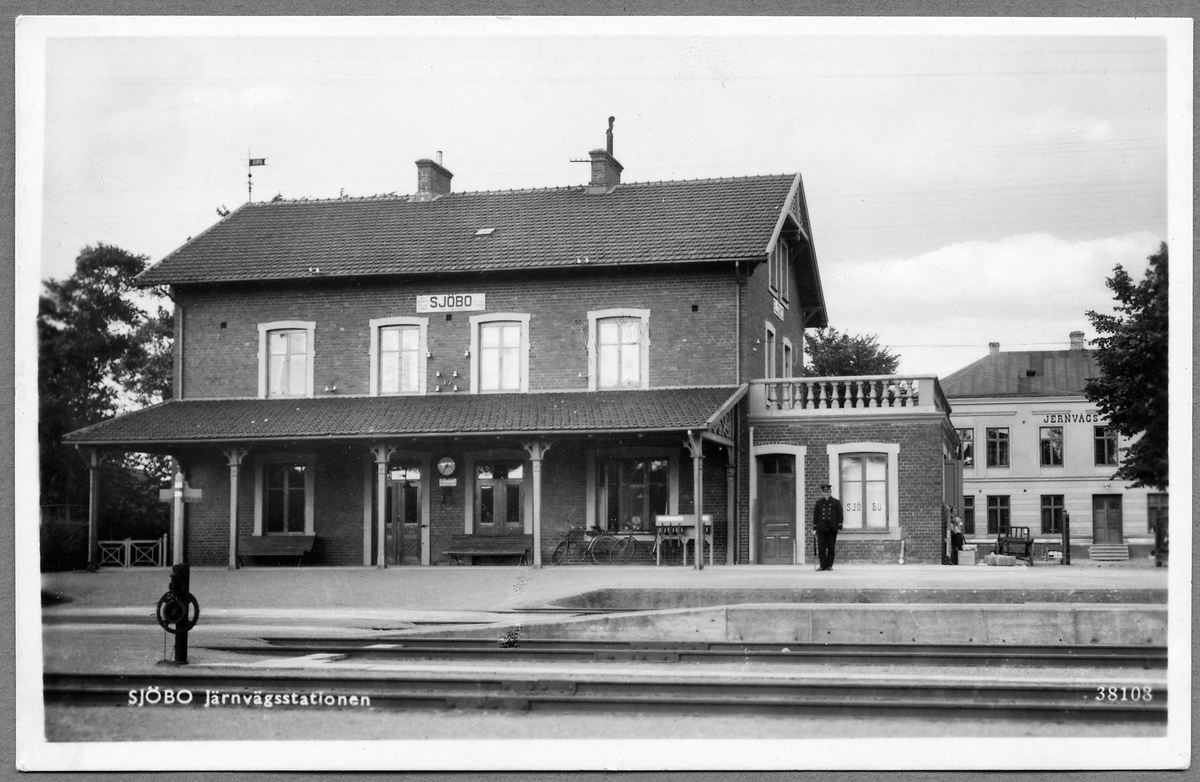 Sjöbo station och järnvägshotell.