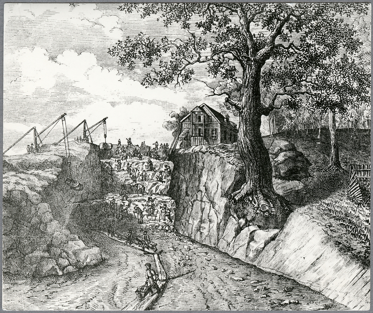 Stenbrytning för västra Stambanan, 1850-talet.