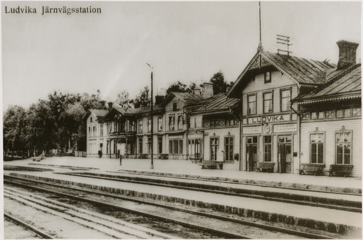 Ludvika station och järnvägshotell.