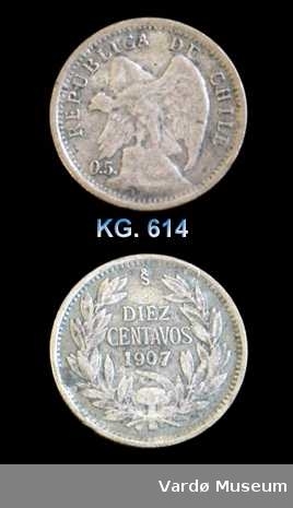 10 centavos. Chile.