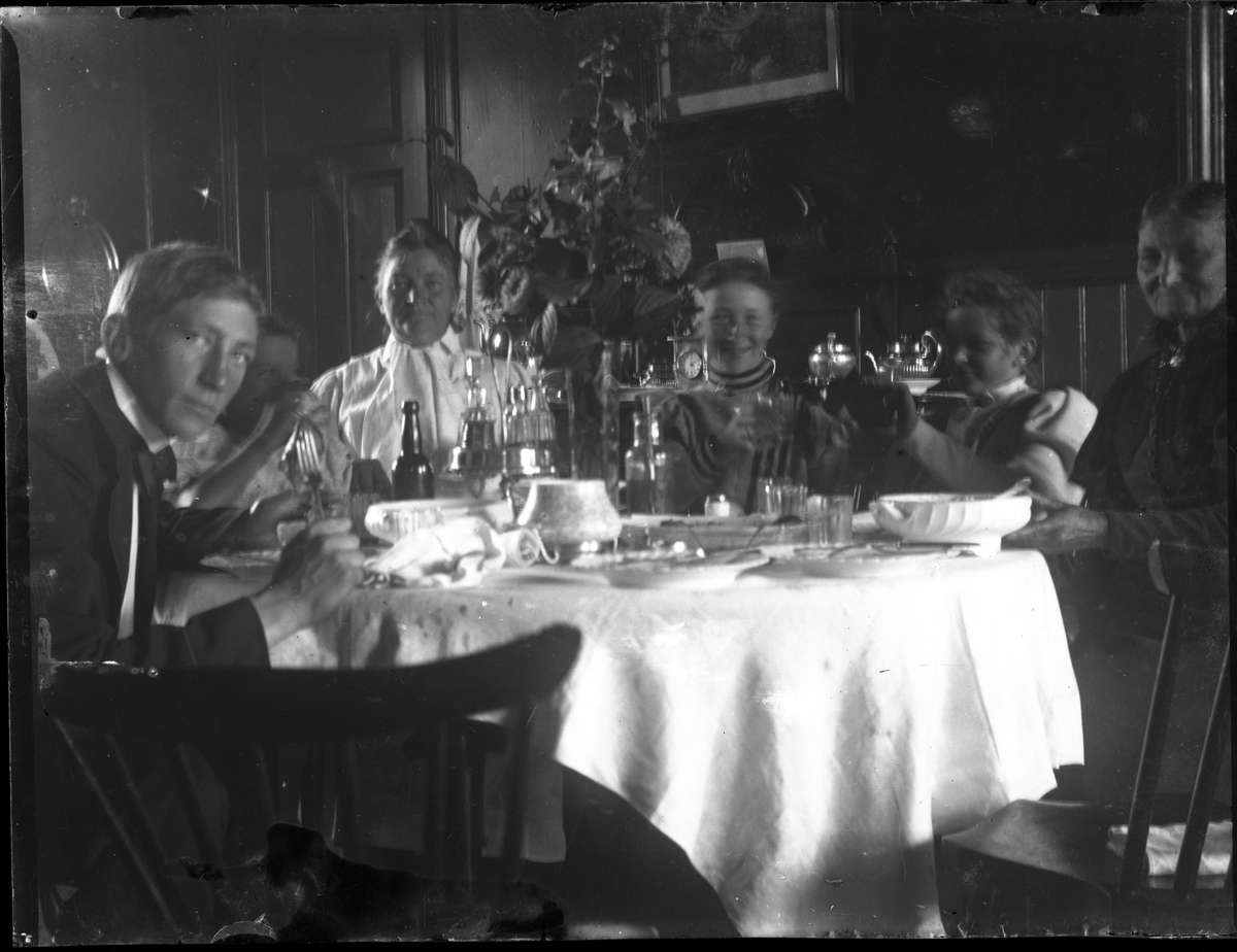 Foto av middag/selskap på 1890-tallet

Antatt fotosamling etter Anders Johnsen.