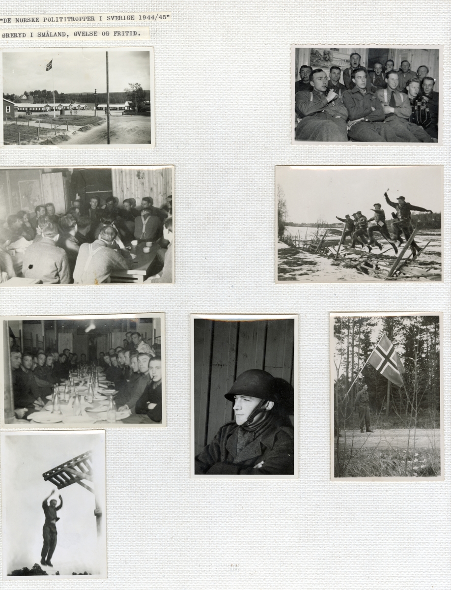 Norske polititropper under øvelse og fritid i Øreryd, Småland i Sverige 1944/45