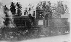 Damplokomotiv type 21 med tog på Krøderbanen i 1930-årene.