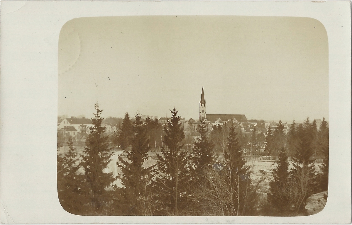 Vykort från Trädgårdsföreningen i Linköping.
vy mot nord,  Domkyrkan, Trädgårdsföreningen, 
orginal fotografi
Poststämplat 7 juni 1907