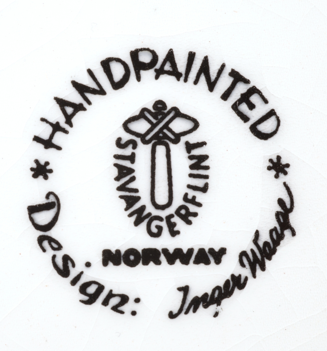 Tallerken med tegnet motiv fra Tromsø.