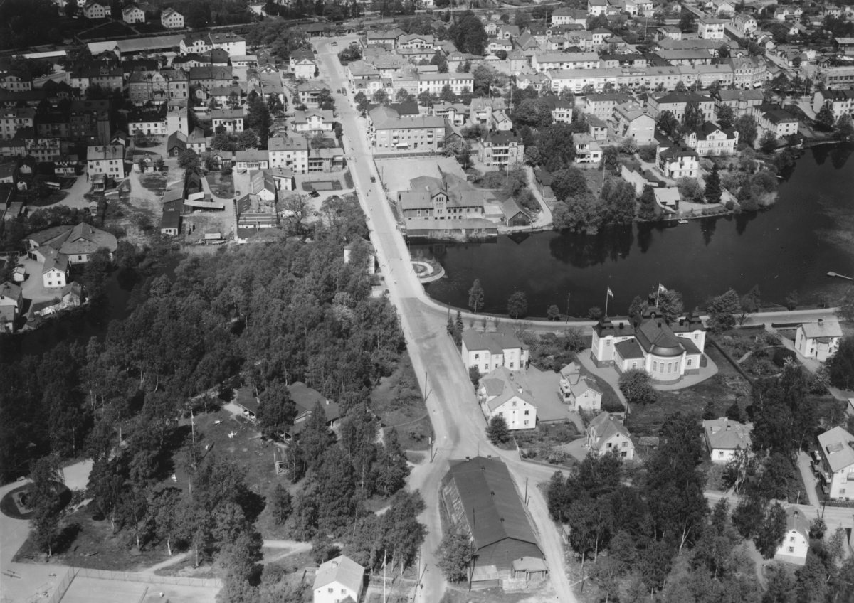 Flygfoto över Tranås i Jönköpings län. Nr R 653.