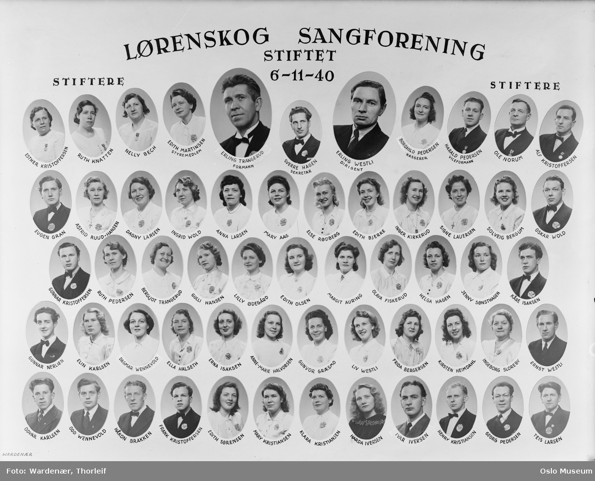 Lørenskog Sangforening, portretter, kvinner, menn