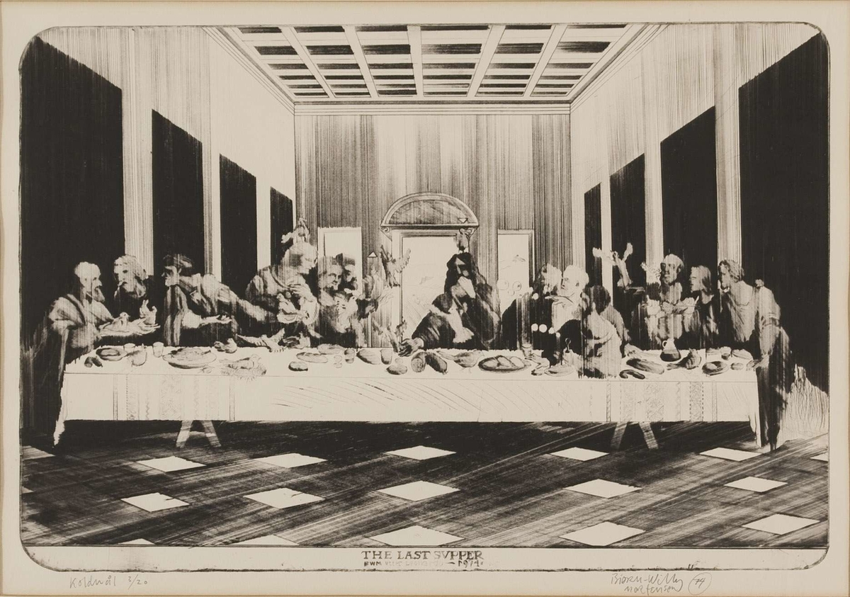 The Last Supper bwm etter Leonardo [Grafikk]