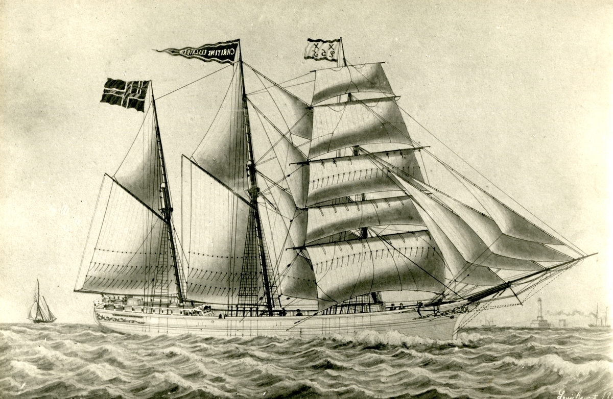Skonnertskip 'Christine Elisabeth' (b.1876, M. H. Jordahl / Morten A. Magnus, Hogganvik, Ryfylke, Norge)