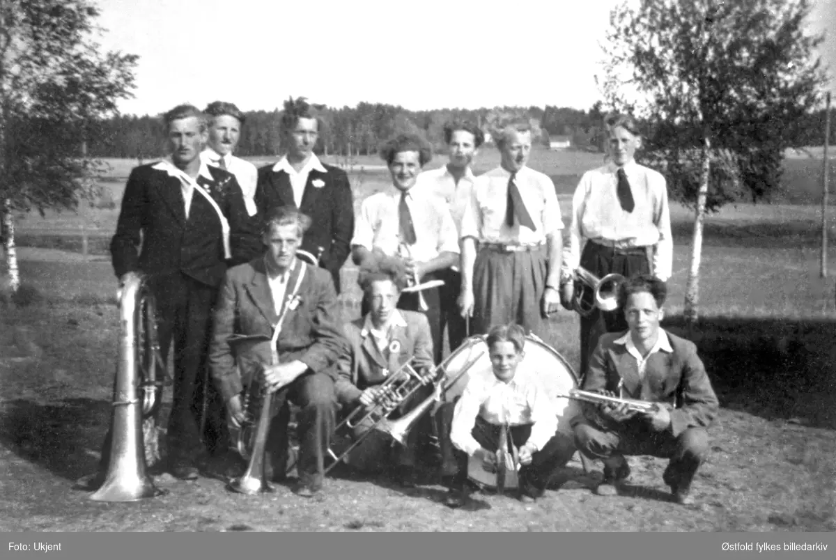 Spydeberg-musikerne, ungdomskorpset på Tingvold, Hobøl 17. mai 1946.