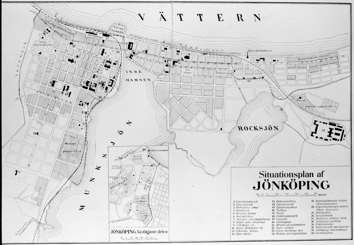 Stadskarta över Jönköping.