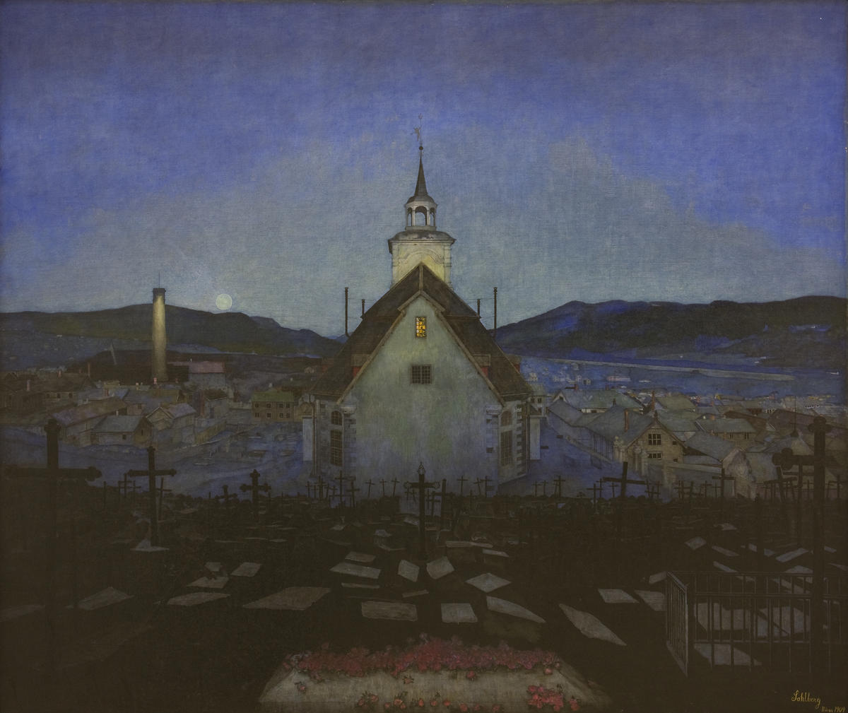 Harald Sohlberg, Natt (Røros Kirke), 1904. Trondheim kunstmuseum. (Foto/Photo)