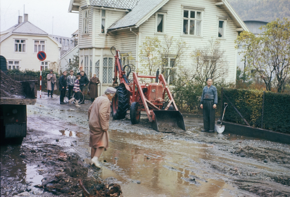 Flaumskader på Nyland etter flaumen i 1962.