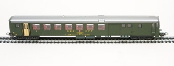 Modell i skala Ho av motorvagn BDt, Nr: 50 85 82-33 96-6.
Grön manövervagn.
