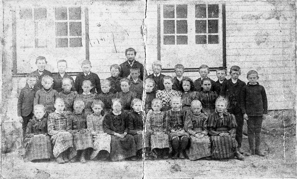 Frøyland skule 1893-1894. Lærar er Endre Lende.