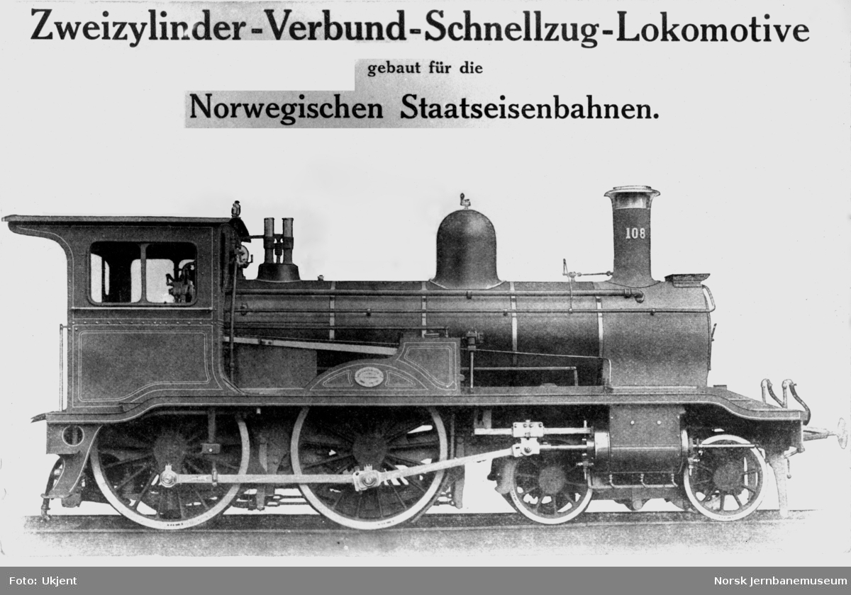 Leveransefoto av damplokomotiv type 16a nr. 108 hos Sächsische Maschinenfabrik, Chemnitz