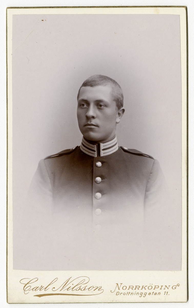 Porträtt av soldat Hagstedt vid Första Livgrenadjärregementet I 4.