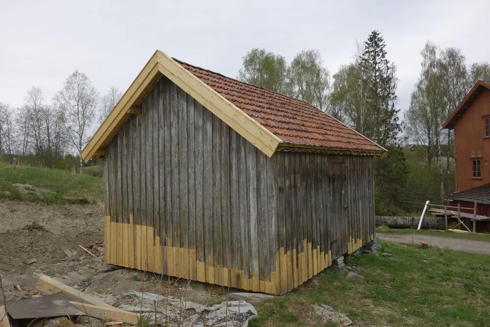 Stallen ved Auli mølle ferdigrestaurert. ferdigrestaurert. Foto: Berit Anderson, MiA.