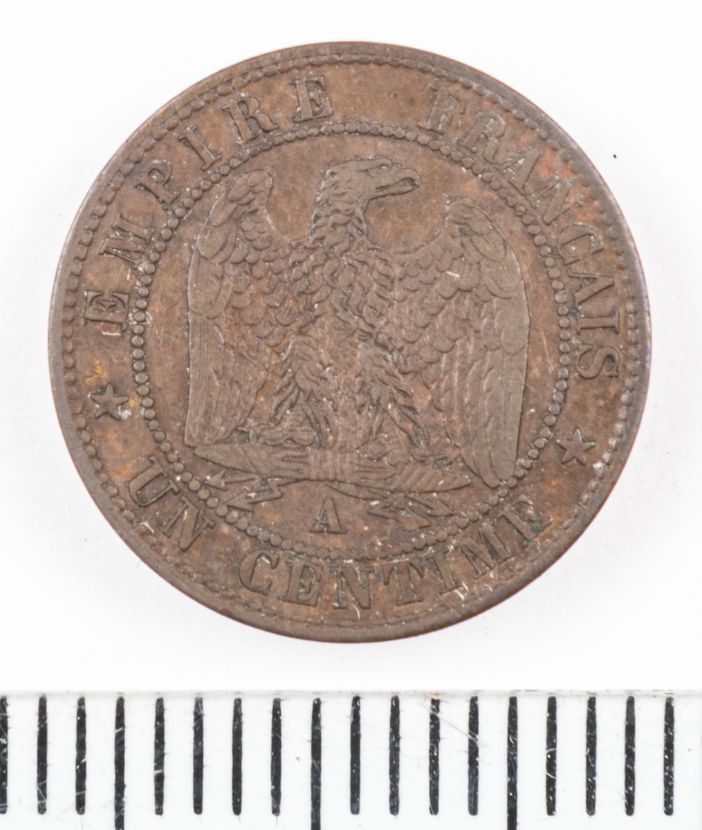 Mynt Frankrike 1861 1 Centimes.