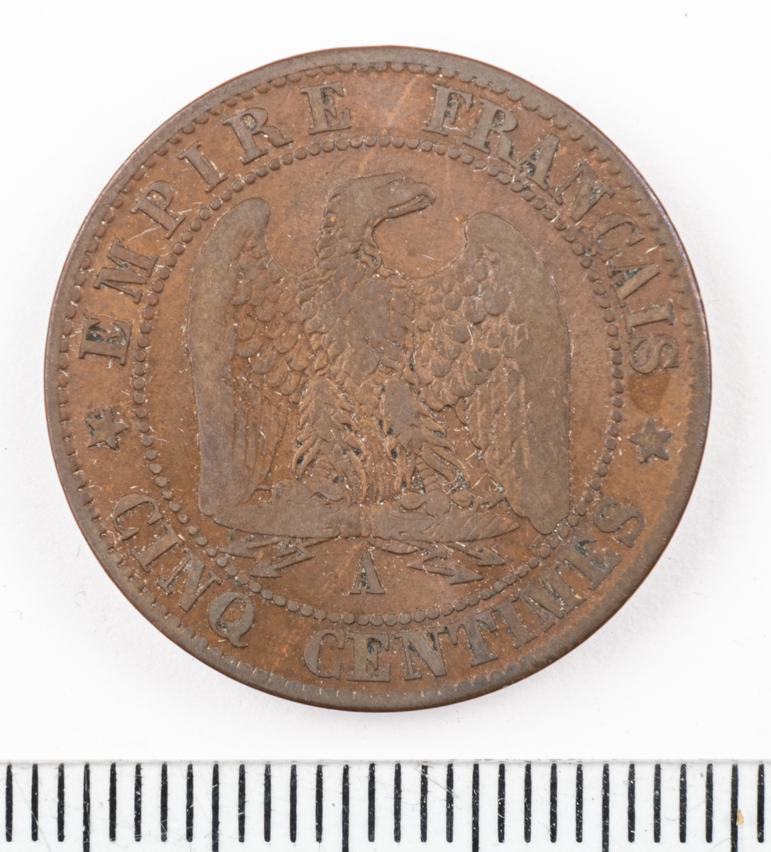 Mynt Frankrike 1863 5 Centimes.