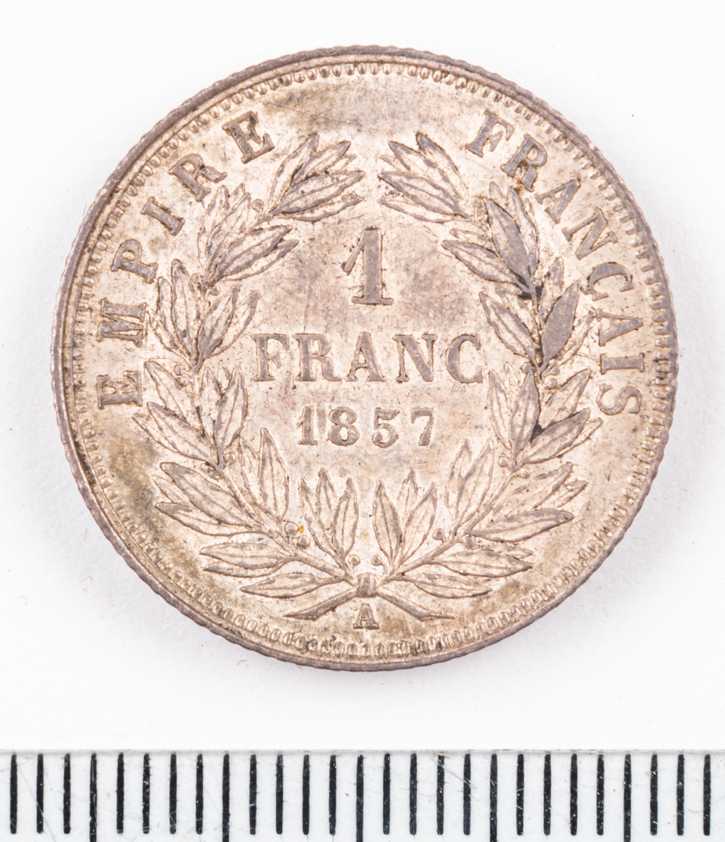 Mynt Frankrike 1857 1 Franc.