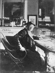 Portrett, Bjørnstjerne Bjørnson, Paris, skrivebord, lua