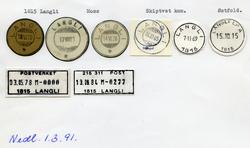 Stempelkatalog 1815 Langli, Moss, Skiptvet, Østfold