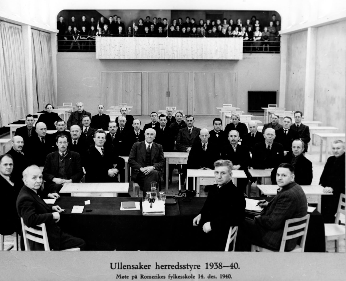 Ullensaker herredstyre i siste møte 1940.