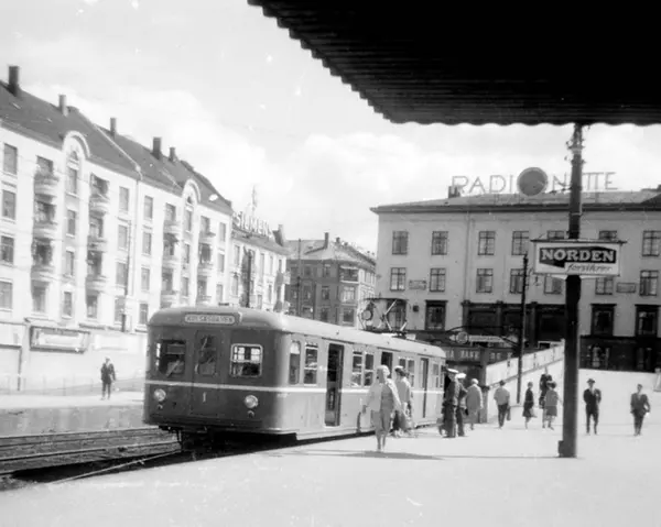 Oslo Sporveier. Majorstuen Stasjon. Vogn 1 Type (serie) T (første ...