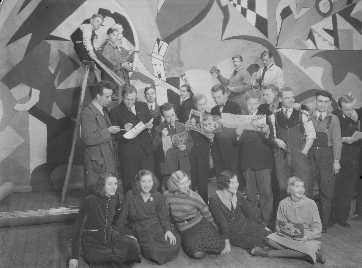 Deltakerne i Sportklubben Freidigs kabaret "Ajungilak" i 1932 i Cirkus