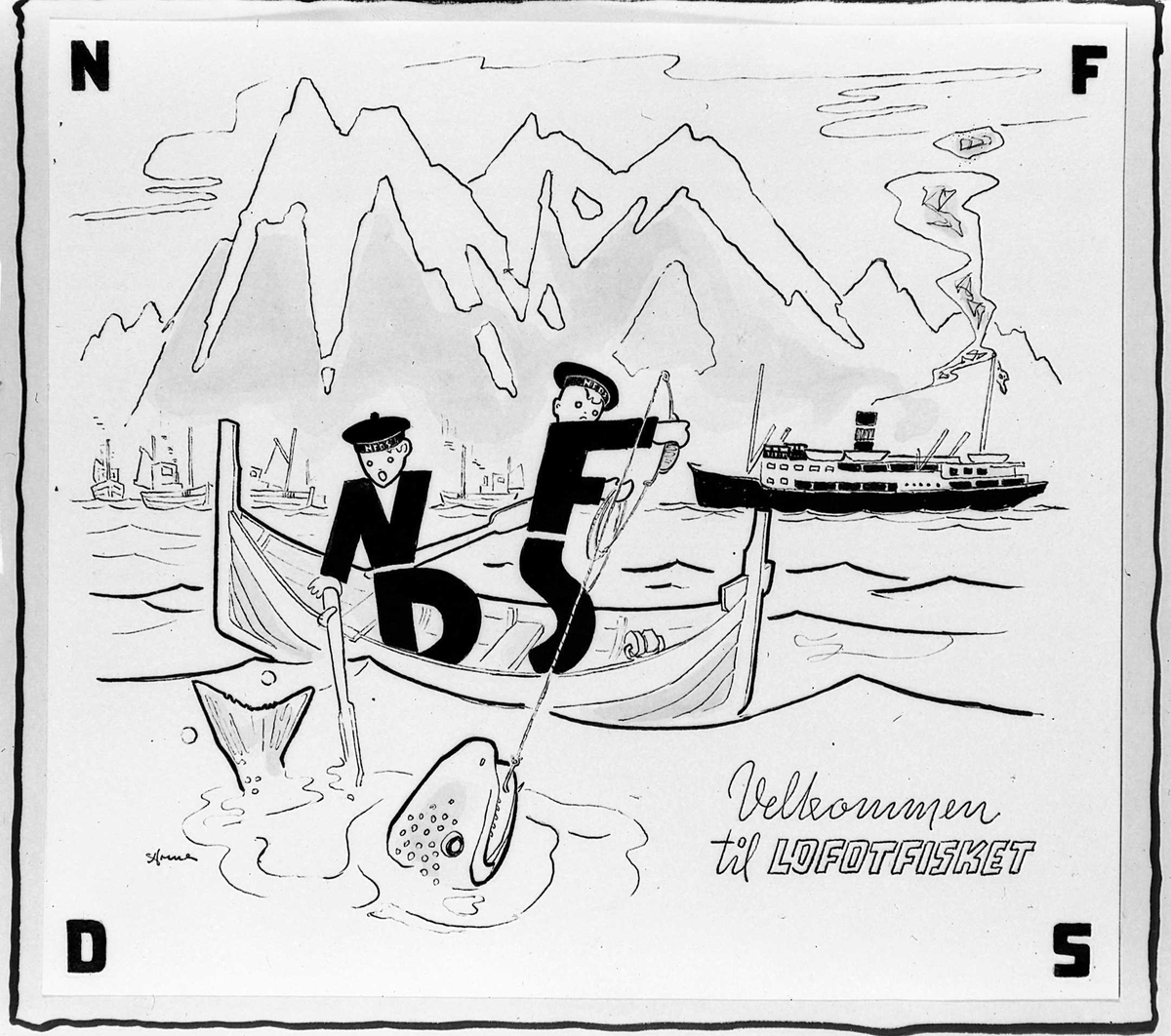Tegning fra Nordenfjeldske Dampskipsselskap