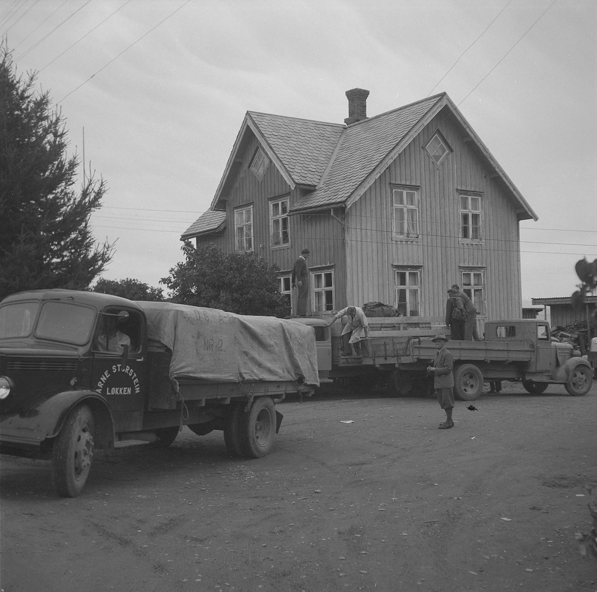 Transport av jordbær i Lensvik