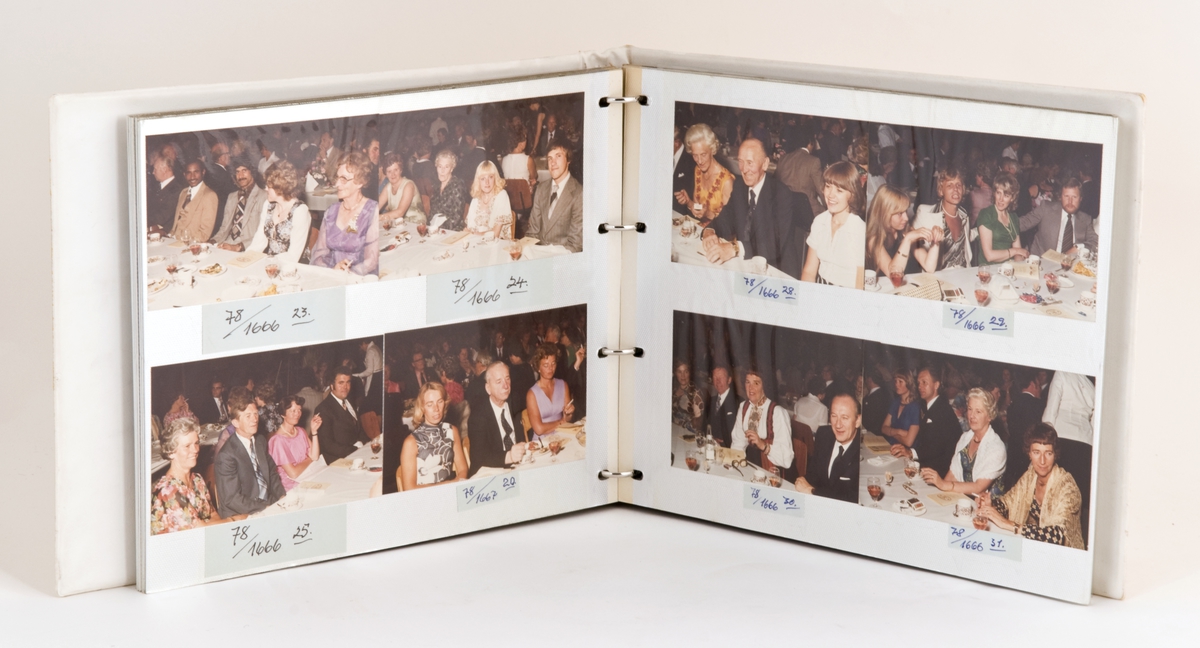 Fotoalbum med 124 fotografier fra Tiedemanns 200-årsjubileumsfeiring på Sjølyst.