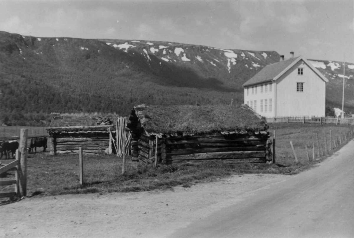 Rikardstuen, Tynset, Hedmark 1953. Smie, badstue og våningshus..