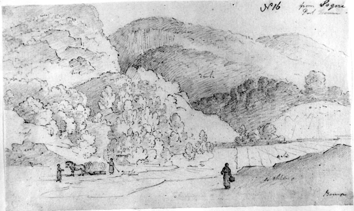 Søgne
Fra skissealbum av John W. Edy, "Drawings Norway 1800".