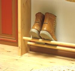 Leilighet med utnyttelse av den lange og smale gangen.  Illu