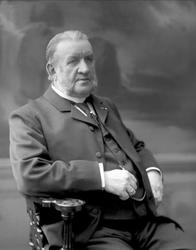 Portrett, mann i dress, kinneskjegg. Herr fogd Garber.