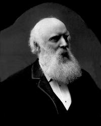 Avfotografering. Portrett, mann med hvitt fullskjegg og mørk