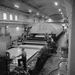 Holmen Brug i Hokksund, Øvre Eiker, Buskerud, 02.10.1958. Me
