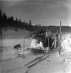 Skitur,  Espedalen Turistheim, Gausdal, Oppland, 24.02.1959.