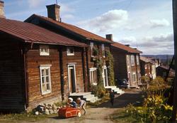 Gamle hus i Vilhelmina, Vesterbotten, Sverige.