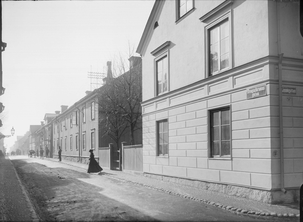 Dragarbrunnsgatan - Linnégatan, Dragarbrunn, Uppsala 1901 - 1902
