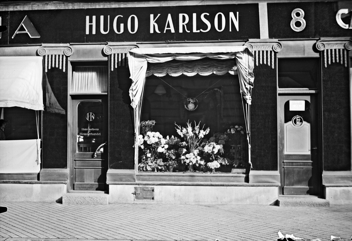 Hugo Karlsons Blomsterhandel, Drottninggatan 8, Uppsala 1933