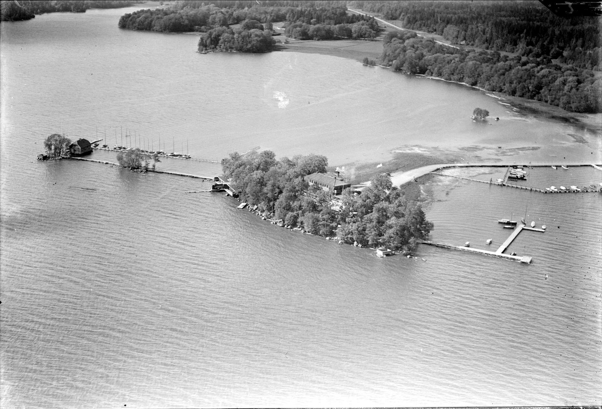 Flygfoto över Skarholmen, Graneberg, Sunnersta, Uppsala 1936