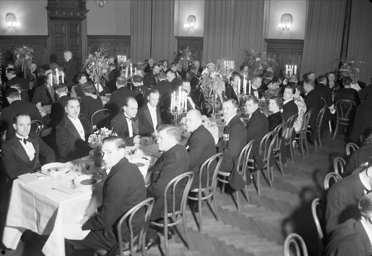 Almqvist & Wiksell Tryckeri AB firar 100-årsjubileum med middag på Norrlands nation, Uppsala 1939