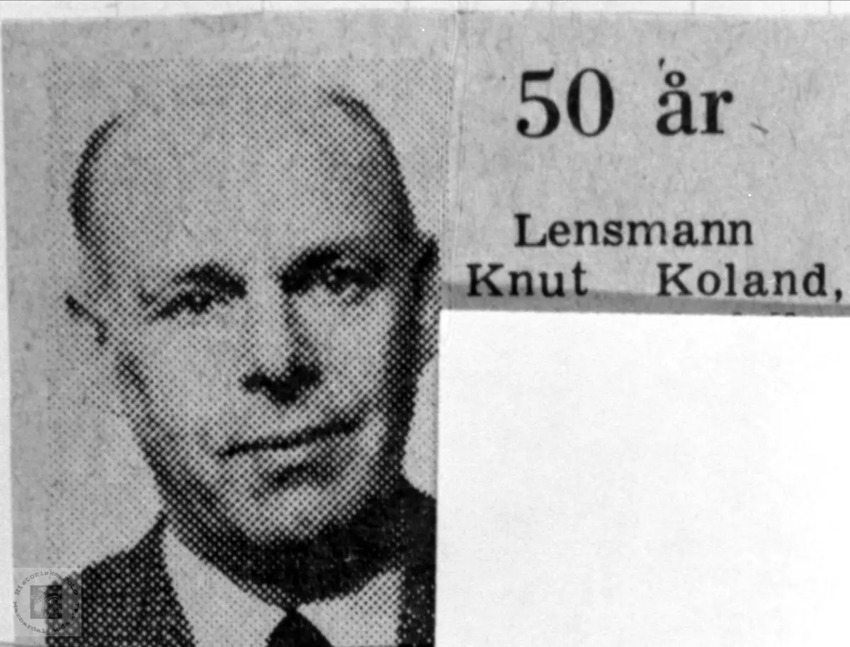 Portrett av Knut Koland, Bjelland.