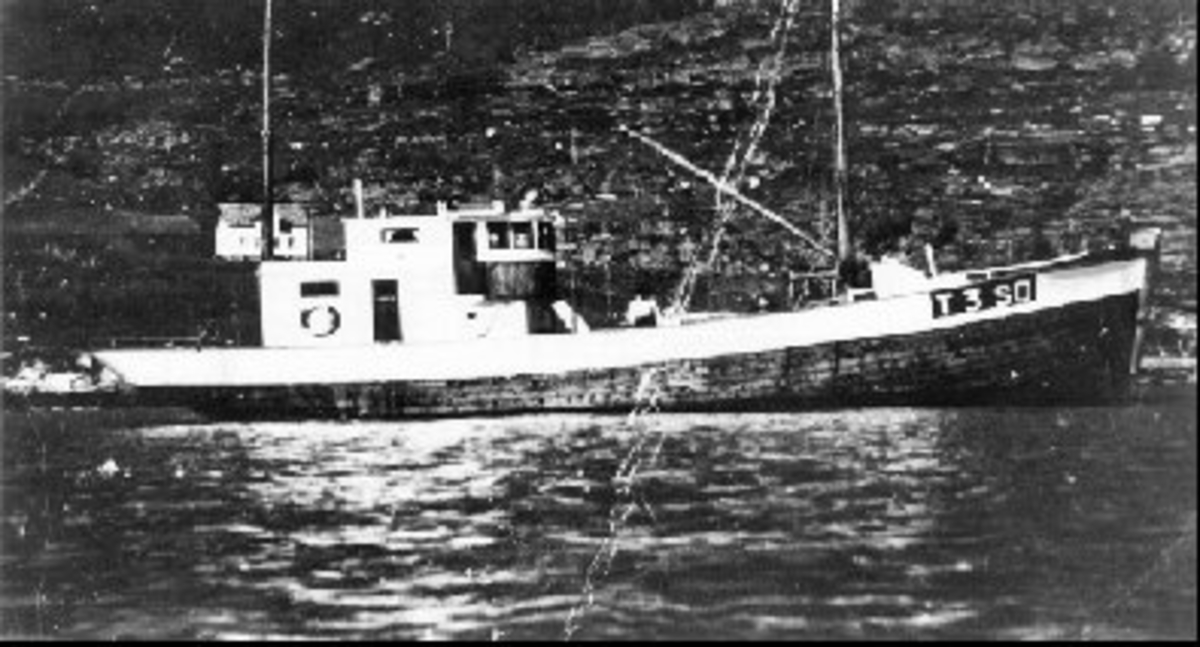 Båt "Einar Helland" ca 1950. Skipper var Johan Pedersen.